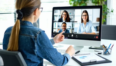 Financial advisor discussing a personalized investment plan with a client through a virtual meeting.